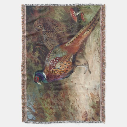 Vintager Hahn-und Henne-Fasan Decke (Vorderseite Vertikal)