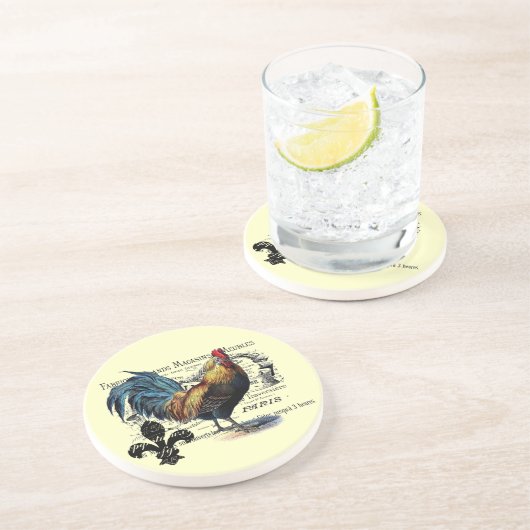 Vintager Hahn Untersetzer (Seite)