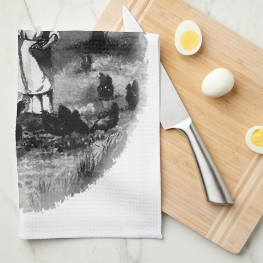 Vintager HähnchenBauer Geschirrtuch (Viertel Falte)