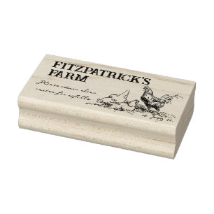 Vintager Hähnchenschuhkarton Gummistempel