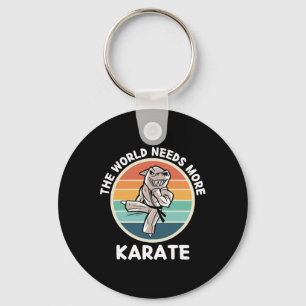 Vintager Hai Die Welt braucht mehr Karate Retro Ka Schlüsselanhänger