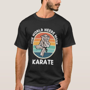 Vintager Hai Die Welt braucht mehr Karate Retro Ka T-Shirt