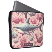 Vintager Hai nahtlos Laptopschutzhülle (Vorne Rechts)