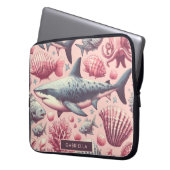 Vintager Hai nahtlos Laptopschutzhülle (Vorderseite Links)