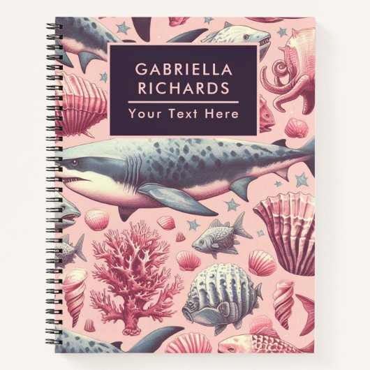 Vintager Hai nahtlos Notizblock (Vorderseite)