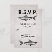 Vintager Hai ~ Ocean Beach Wedding UAWG RSVP Karte (Vorne/Hinten)