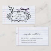 Vintager Hairstylisthaar-Stylist-Kalligraphiebogen Visitenkarte (Vorne/Hinten)