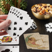 Vintager Halbmond viktorianischer Engel Spielkarten (In Situ)