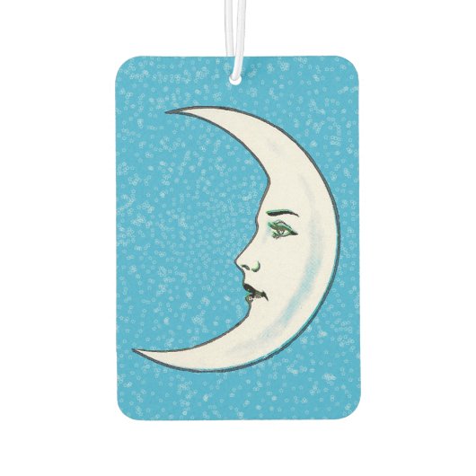 Vintager Halbmond Weißer Mond Gesicht Weißsterne Autolufterfrischer (Rückseite)