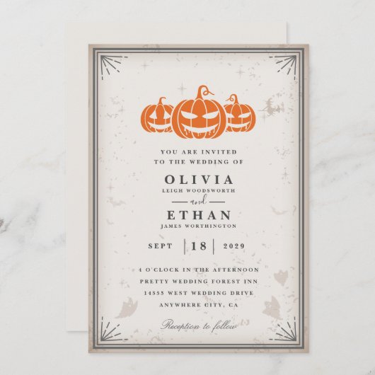 Vintager Halbzeitaufenthalt Einladung (Vorne/Hinten)