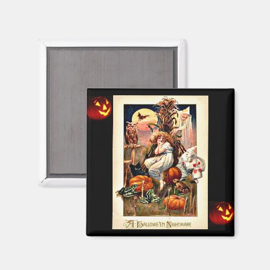 Vintager Halloween-Albtraum Magnet (Vorderseite/Rückseite)