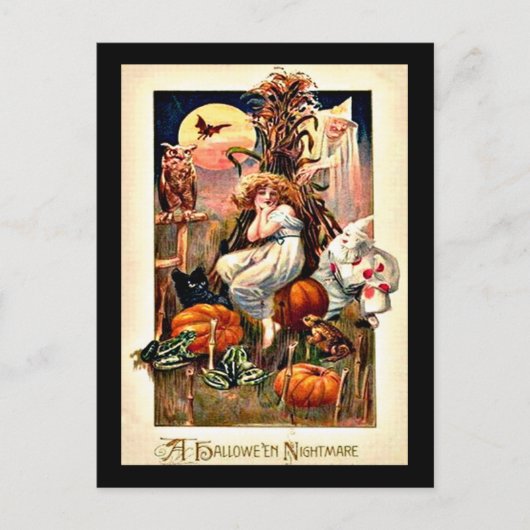 Vintager Halloween-Albtraum Postkarte (Vorderseite)