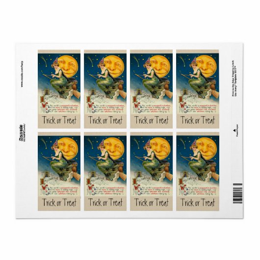 Vintager Halloween-Aufkleber (Vorne)