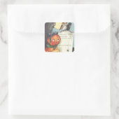 Vintager Halloween-Aufkleber Quadratischer Aufkleber (Tasche)
