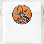 Vintager Halloween-Aufkleber Runder Aufkleber (Tasche)
