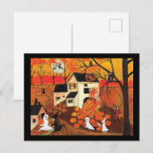 Vintager Halloween-Bauernhof Postkarte (Vorne/Hinten)