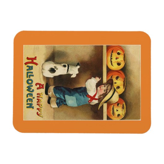 Vintager Halloween Boy Magnet (Horizontal)