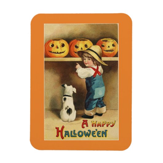 Vintager Halloween Boy Magnet (Vertikal)