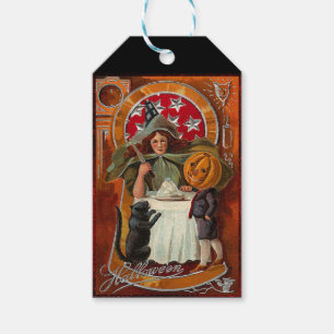 Vintager Halloween-Casting-Zauber mit Wand Geschenkanhänger