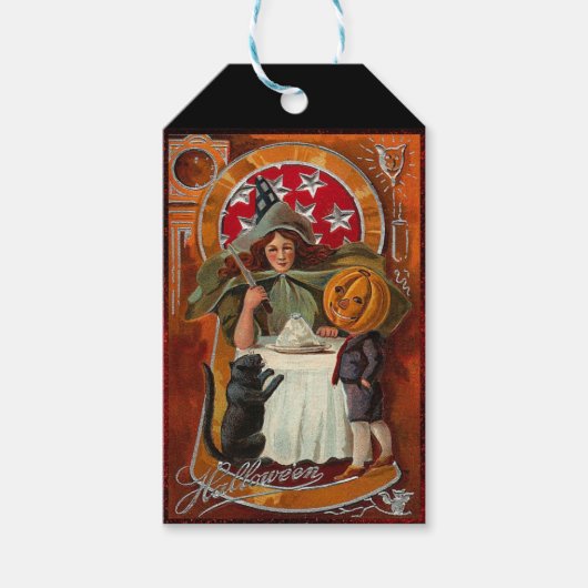 Vintager Halloween-Casting-Zauber mit Wand Geschenkanhänger (Vorderseite)