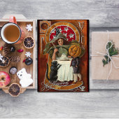 Vintager Halloween-Casting-Zauber mit Wand Karte