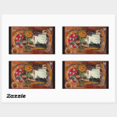 Vintager Halloween-Casting-Zauber mit Wand Rechteckiger Aufkleber (Blatt)