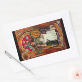 Vintager Halloween-Casting-Zauber mit Wand Rechteckiger Aufkleber (Umschlag)