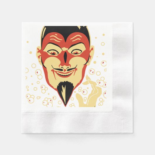 Vintager Halloween Devil Head #2 Serviette (Vorderseite)