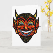 Vintager Halloween Devil Head Karte (Gelbe Blume)