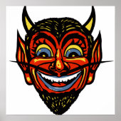 Vintager Halloween Devil Head Poster (Vorne)