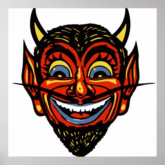 Vintager Halloween Devil Head Poster (Vorne)