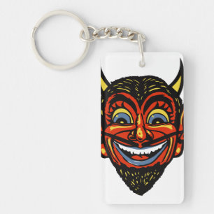 Vintager Halloween Devil Head Schlüsselanhänger