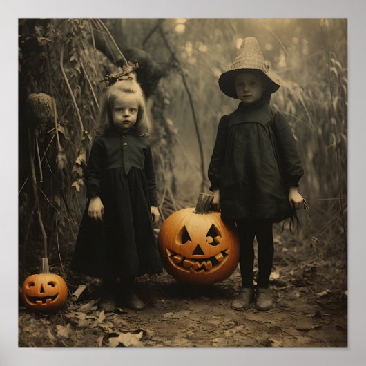 Vintager Halloween-Digitaldruck Poster (Vorne)