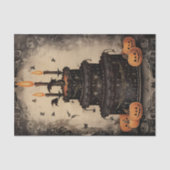 Vintager Halloween-Geburtstagskuchen Seidenpapier (Vorderseite)