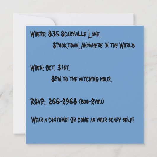 Vintager Halloween-Geist Einladung (Rückseite)