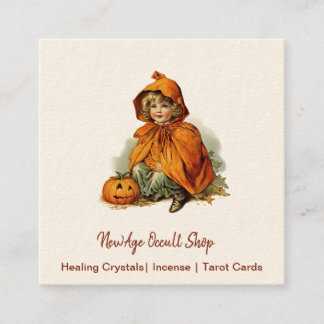 Vintager Halloween Girl New Age Occult Shop Quadratische Visitenkarte