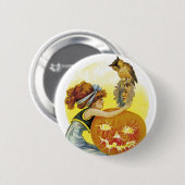 Vintager Halloween-Glamour Button (Vorne & Hinten)