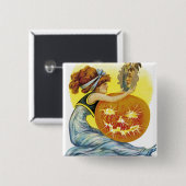 Vintager Halloween-Glamour Button (Vorne & Hinten)