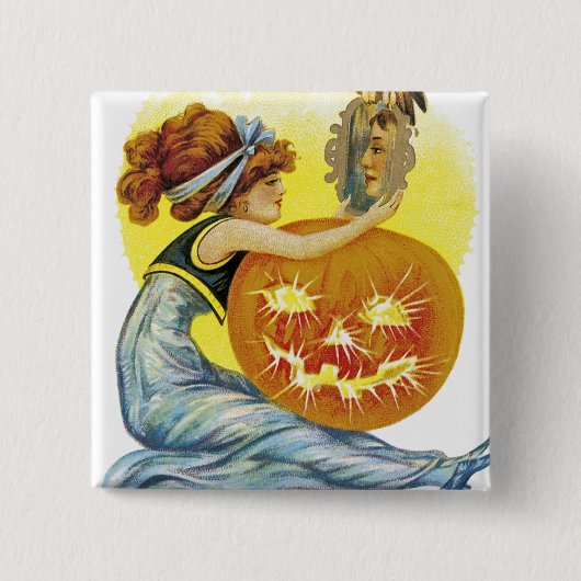 Vintager Halloween-Glamour Button (Vorderseite)