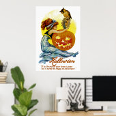 Vintager Halloween-Glamour Poster (Heimbüro)