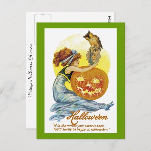 Vintager Halloween-Glamour Postkarte (Vorne/Hinten)