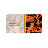 Vintager Halloween-Hexentanz Adressaufkleber (Vorne)