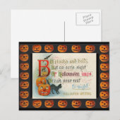 Vintager Halloween-Imp Postkarte (Vorne/Hinten)