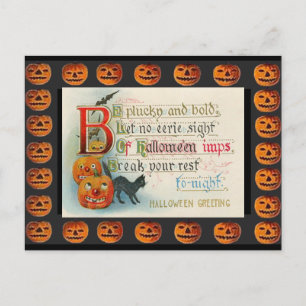 Vintager Halloween-Imp Postkarte