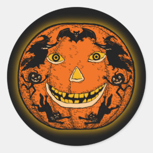 Vintager Halloween-Jack O'Lantern Aufkleber