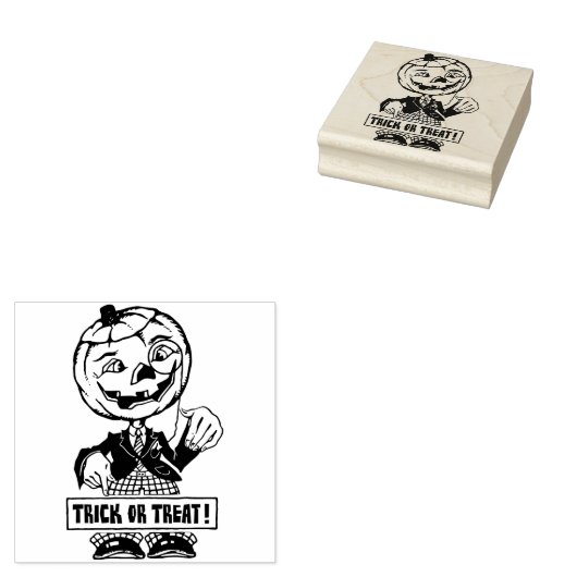 Vintager Halloween Jack O'Lantern Man Gummistempel (Stempel)