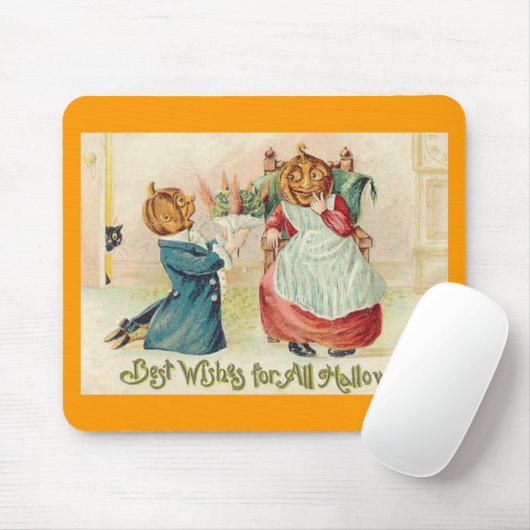 Vintager Halloween-Jack o'Lantern Mousepad (Mit Mouse)