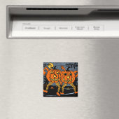 Vintager Halloween Jack O'Lantern Twins Magnet (In Situ (Geschirrspüler))