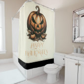 Vintager Halloween-Kürbis Duschvorhang (Beispiel)