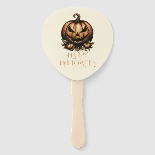 Vintager Halloween-Kürbis Fächer (Vorderseite)